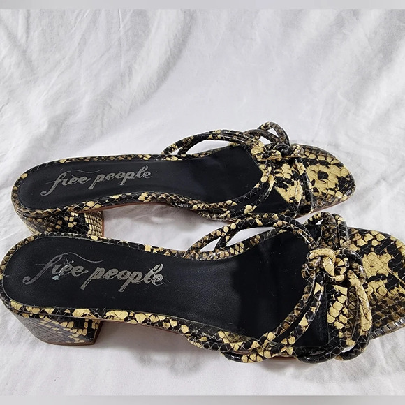 Free People Shoes - Free People Petra Snake Block Heel Sandal Size 6.5 (EU 37)